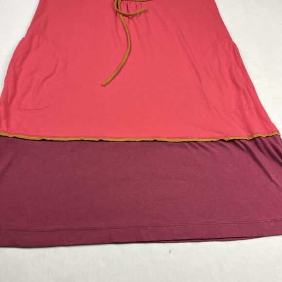 Marc By Marc Jacobs Two Toned Empire Waist Dress Cap Short Sleeve Tie Neck M - Picture 2 of 11